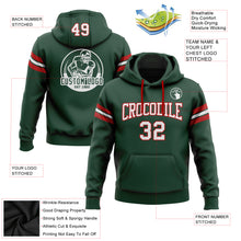 Load image into Gallery viewer, Custom Stitched Green White-Red Football Pullover Sweatshirt Hoodie
