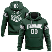 Load image into Gallery viewer, Custom Stitched Green White-Gray Football Pullover Sweatshirt Hoodie
