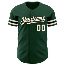 Load image into Gallery viewer, Custom Green Cream-Black Authentic Baseball Jersey
