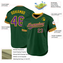 Laden Sie das Bild in den Galerie-Viewer, Custom Green Purple-Gold Authentic Throwback Baseball Jersey
