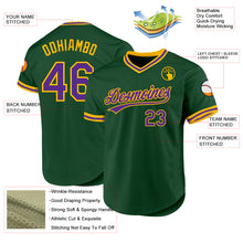 Load image into Gallery viewer, Custom Green Purple-Gold Authentic Throwback Baseball Jersey
