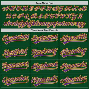 Custom Green Purple-Gold Authentic Throwback Baseball Jersey