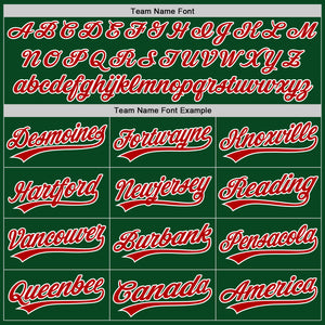 Custom Green Red-White Authentic Throwback Baseball Jersey
