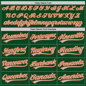 Custom Green Orange-Gray Authentic Throwback Baseball Jersey