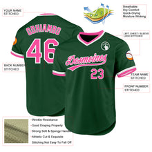Load image into Gallery viewer, Custom Green Pink-White Authentic Throwback Baseball Jersey
