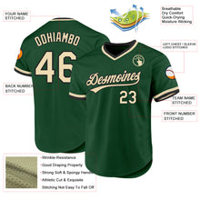 Load image into Gallery viewer, Custom Green Cream-Black Authentic Throwback Baseball Jersey

