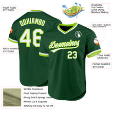 Load image into Gallery viewer, Custom Green White-Neon Green Authentic Throwback Baseball Jersey
