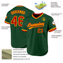 Load image into Gallery viewer, Custom Green Red-Gold Authentic Throwback Baseball Jersey
