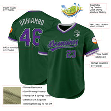 Load image into Gallery viewer, Custom Green Purple-Gray Authentic Throwback Baseball Jersey

