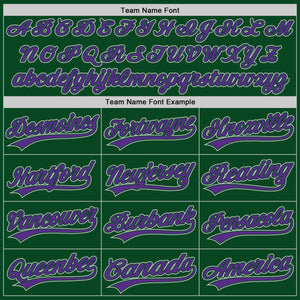 Custom Green Purple-Gray Authentic Throwback Baseball Jersey