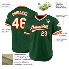 Load image into Gallery viewer, Custom Green White-Orange Authentic Throwback Baseball Jersey

