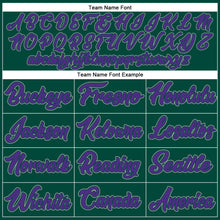 Загрузить изображение в средство просмотра галереи, Custom Hunter Green White-Purple Authentic Throwback Basketball Jersey
