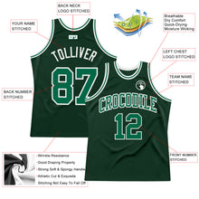 Laden Sie das Bild in den Galerie-Viewer, Custom Hunter Green Kelly Green-White Authentic Throwback Basketball Jersey
