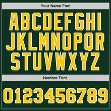 Load image into Gallery viewer, Custom Hunter Green Gold-White Authentic Throwback Basketball Jersey
