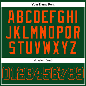 Custom Hunter Green Green-Orange Authentic Throwback Basketball Jersey