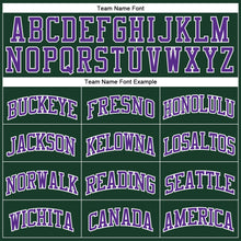 Charger l&#39;image dans la galerie, Custom Hunter Green Purple-White Authentic Throwback Basketball Jersey
