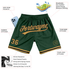 Load image into Gallery viewer, Custom Hunter Green Old Gold-Black Authentic Throwback Basketball Shorts
