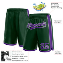 Laden Sie das Bild in den Galerie-Viewer, Custom Hunter Green Purple-Gray Authentic Basketball Shorts

