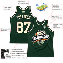 Laden Sie das Bild in den Galerie-Viewer, Custom Hunter Green Cream-Black Authentic Throwback Basketball Jersey
