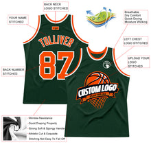 Laden Sie das Bild in den Galerie-Viewer, Custom Hunter Green Orange-White Authentic Throwback Basketball Jersey
