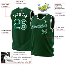 Load image into Gallery viewer, Custom Hunter Green Kelly Green-White Authentic Throwback Basketball Jersey
