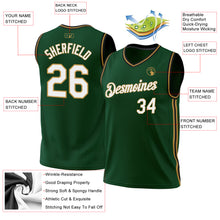 Load image into Gallery viewer, Custom Hunter Green Black-Old Gold Authentic Throwback Basketball Jersey
