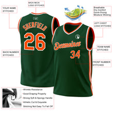 Laden Sie das Bild in den Galerie-Viewer, Custom Hunter Green Orange-White Authentic Throwback Basketball Jersey
