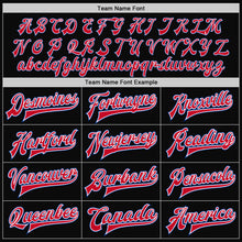 Load image into Gallery viewer, Custom Black Royal White-Red Bomber Full-Snap Varsity Letterman Jacket
