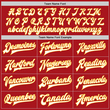 Charger l&#39;image dans la galerie, Custom Red White-Gold Bomber Full-Snap Varsity Letterman Jacket
