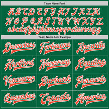 Load image into Gallery viewer, Custom Kelly Green Orange-White Bomber Full-Snap Varsity Letterman Jacket

