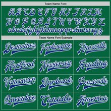 Загрузить изображение в средство просмотра галереи, Custom Kelly Green Royal-White Bomber Full-Snap Varsity Letterman Two Tone Jacket
