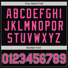 Load image into Gallery viewer, Custom Black Pink-White Bomber Full-Snap Varsity Letterman Jacket
