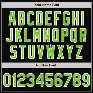 Custom Black Neon Green-White Bomber Full-Snap Varsity Letterman Jacket