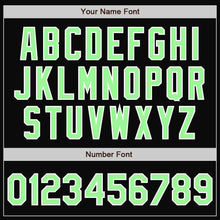 Load image into Gallery viewer, Custom Black Pea Green-White Bomber Full-Snap Varsity Letterman Jacket
