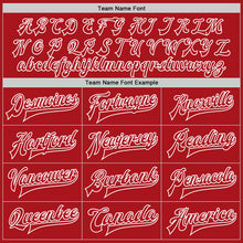 Load image into Gallery viewer, Custom Red Red-White Bomber Full-Snap Varsity Letterman Jacket
