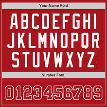 Load image into Gallery viewer, Custom Red Red-White Bomber Full-Snap Varsity Letterman Jacket
