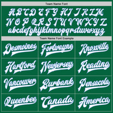 Load image into Gallery viewer, Custom Kelly Green White-Light Blue Bomber Full-Snap Varsity Letterman Jacket
