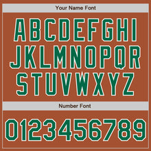 Load image into Gallery viewer, Custom Texas Orange Kelly Green-White Bomber Full-Snap Varsity Letterman Jacket
