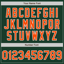 Load image into Gallery viewer, Custom Green Orange-White Bomber Full-Snap Varsity Letterman Jacket
