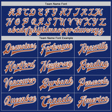Load image into Gallery viewer, Custom Royal Texas Orange-White Bomber Full-Snap Varsity Letterman Two Tone Jacket
