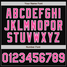 Load image into Gallery viewer, Custom Black Pink-White Bomber Full-Snap Varsity Letterman Jacket
