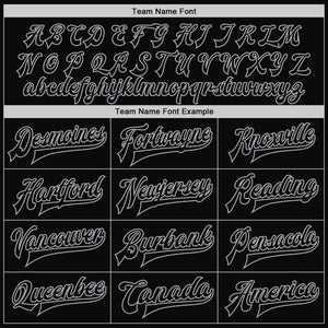 Custom Black Black-Gray Bomber Full-Snap Varsity Letterman Jacket