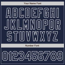 Load image into Gallery viewer, Custom Navy Navy-White Bomber Full-Snap Varsity Letterman Jacket
