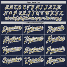 Load image into Gallery viewer, Custom Navy Camo-White Bomber Full-Snap Varsity Letterman Jacket
