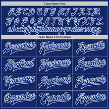 Load image into Gallery viewer, Custom Royal Royal-White Bomber Full-Snap Varsity Letterman Jacket
