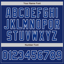 Load image into Gallery viewer, Custom Royal Royal-White Bomber Full-Snap Varsity Letterman Jacket
