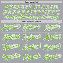 Charger l&#39;image dans la galerie, Custom Gray Neon Green-White Bomber Full-Snap Varsity Letterman Jacket
