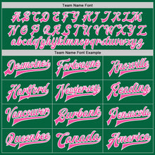 Load image into Gallery viewer, Custom Kelly Green Pink-White Bomber Full-Snap Varsity Letterman Jacket
