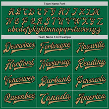 Load image into Gallery viewer, Custom Kelly Green Old Gold-Black Bomber Full-Snap Varsity Letterman Jacket
