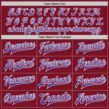 Load image into Gallery viewer, Custom Crimson Purple-White Bomber Full-Snap Varsity Letterman Jacket
